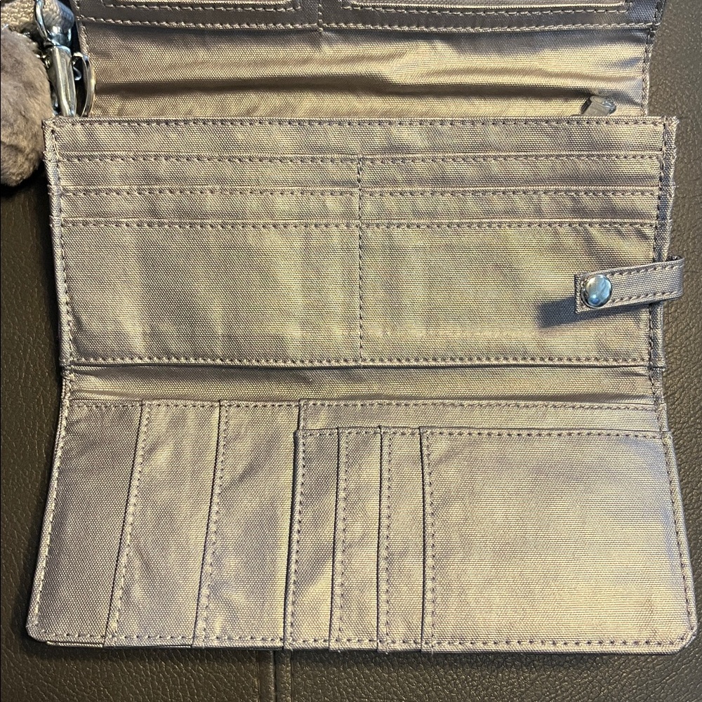Kipling Silver Tri Fold Wallet Wristlet - Picture 6 of 10